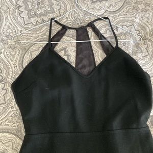 Zara black midi pencil shirt dress with detailed back S